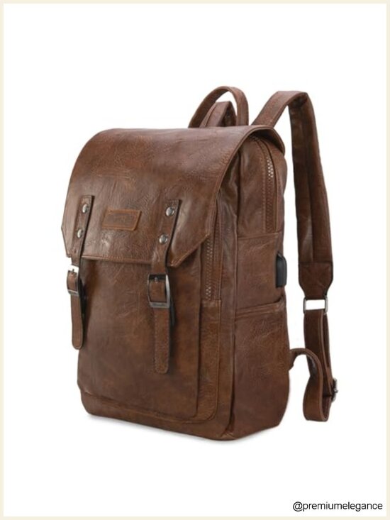 Laptop Backpack with USB Charging Port, Vintage Travel Work College Bookbag